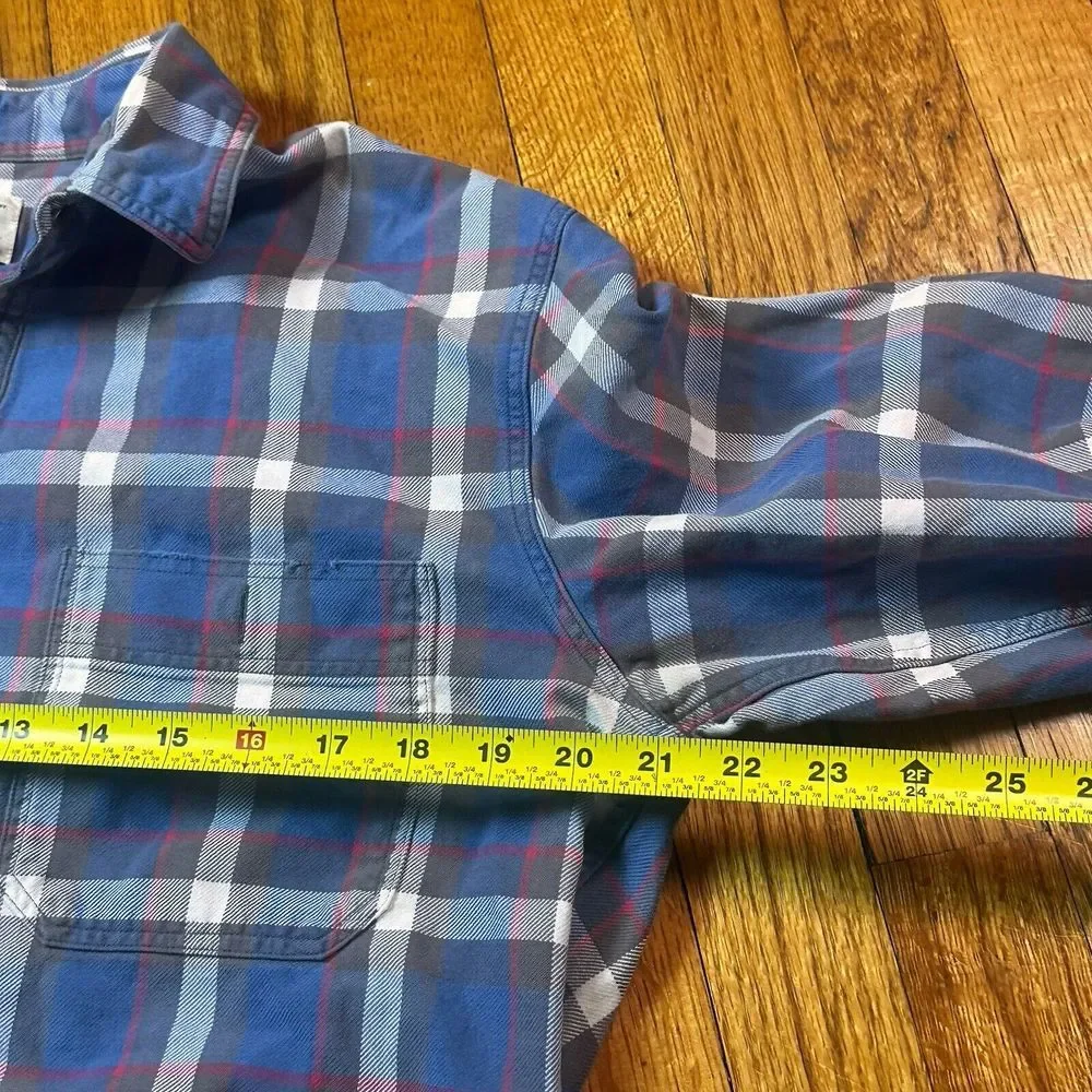 J. Crew Flannel Shirt Mens Medium Button Down‎ Plaid Cotton Outdoor Active